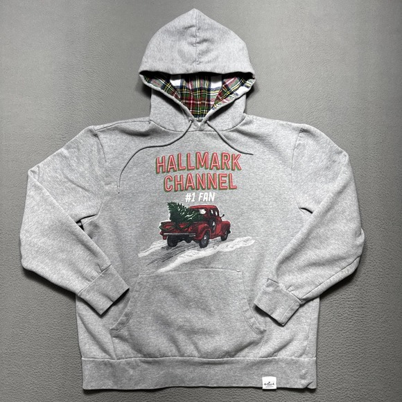 Hallmark Channel #1 Fan Womens Large Gray Hoodie Sweatshirt Christmas Comfy Cozy - Picture 1 of 7